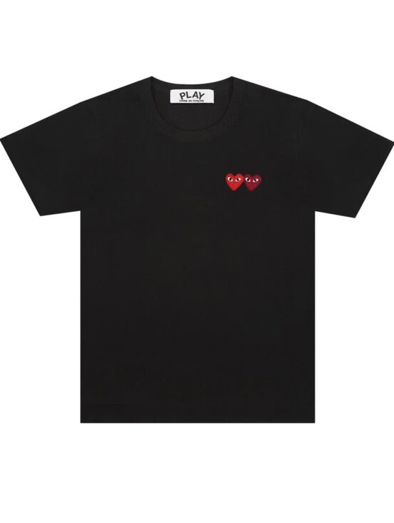 Comme des Garcons PLAY Other - Comme des Garçons PLAY Black T-Shirt with Red Double Heart Logo